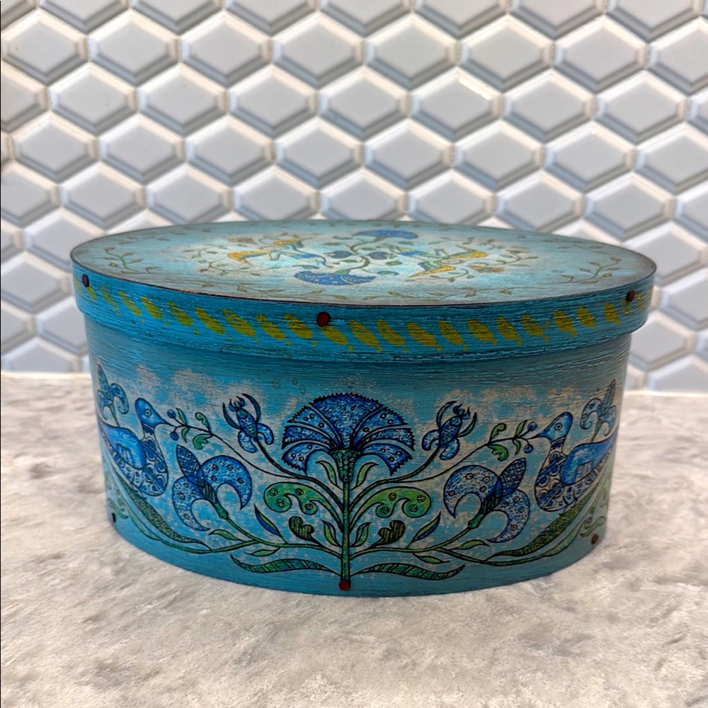 Vintage wood hand painted decorative box